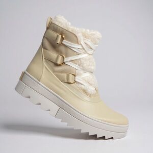 SOREL Joan Of Arctic™ Leather Faux Fur Next Boots, Bleached Ceramic, 10.5 (US)